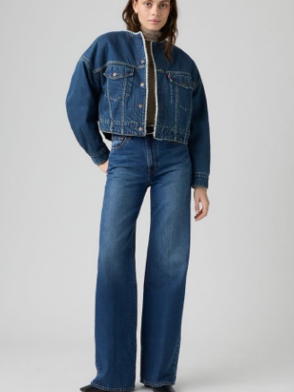 Ribcage Wide-Leg Women's Jeans Maybe Anywhere - Medium Wash 25x32 like new